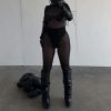 Slouched Ruched Fold Over Boots for Women Covered Wedge Heel Patent Leather Knee High Boots Wide Calf Pointed Toe Casual Boots