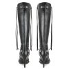 Women's Stiletto Black Knee High Boots Sexy Pointed Toe Boot Fashion Trendy High Heel Boots Zipper
