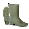 Mid Calf Rain Boots Women Waterproof PVC Womens Rubber Rain Boot Seamless Rain Footwear Outdoor Garden Work Walking