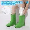 Toddler Kids Rain Boots for Boys Girls Waterproof Easy-on Handles Rainboots