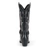 Cowboy Boots for Women with Chain, Pointy Toe Chunky Heel Women's Riding Boots with Embroidered, Pull on Style Western Boots,
