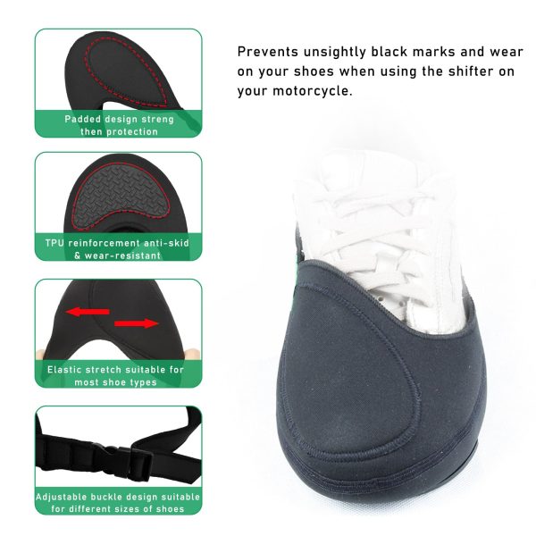 Motorcycle Shoe Protector, Anti-Slip Motorbike Gear Shifter Shoe Cover Pad with Buckle, Motorcycle Shifter Gear Shoe Toe