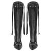 Women's Stiletto Black Knee High Boots Sexy Pointed Toe Boot Fashion Trendy High Heel Boots Zipper