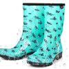 Waterproof Womens Rain Boots insulated,Lightweight Rubber fashion Boots in Gardening,Warm and Comfortable Wide Calf Rain Boots