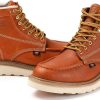 6 in Mens Soft Toe Work Boots for Men-Full Grain Leather,GoodyearWelt,Non-Slip EH Safety Industial Construction Wedge Moc Toe