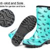 Waterproof Womens Rain Boots insulated,Lightweight Rubber fashion Boots in Gardening,Warm and Comfortable Wide Calf Rain Boots