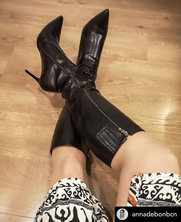 71P3dyoN2kL.jpg Women's Pointed Toe Under the Knee High Boots Stiletto High Heels