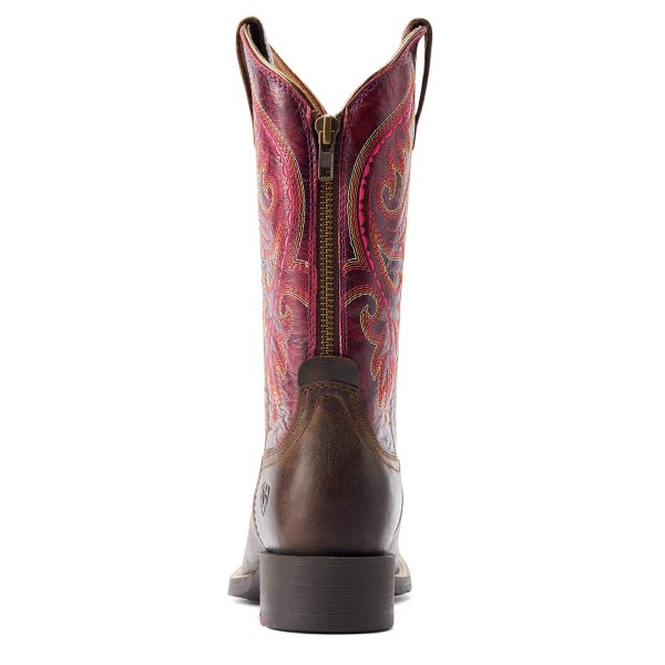 Women's Round Up Back Zip Western Boot