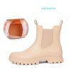Women's Short Rain Boots Rubber Waterproof Garden Boots Elastic Slip On Ankle Chelsea Boot Fashion Insulated Rain Shoe for