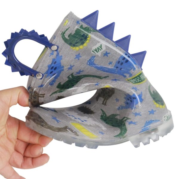 Toddler Boys Adorable Dinosaur Light Up Rain Boots