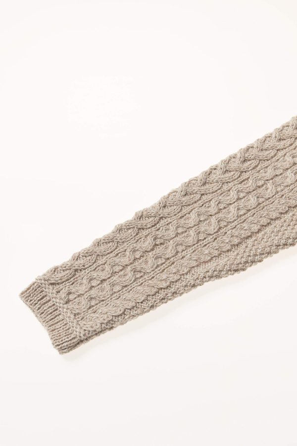 71jWpCMxCOL.jpg Women's Irish Cable Knitted Wool Side Zip Cardigan (100% Merino Wool)