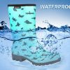 Waterproof Womens Rain Boots insulated,Lightweight Rubber fashion Boots in Gardening,Warm and Comfortable Wide Calf Rain Boots