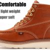 6 in Mens Soft Toe Work Boots for Men-Full Grain Leather,GoodyearWelt,Non-Slip EH Safety Industial Construction Wedge Moc Toe