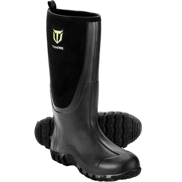 Rubber Boots for Men Multi-Season, Waterproof Rain Boots with Steel Shank, 6mm Neoprene Sturdy Rubber Outdoor Hunting Boots