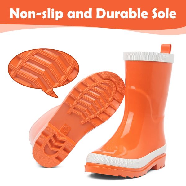 Kids Rain Boots Premium Collection, Waterproof Natural Rubber Boots for Toddlers and Kids