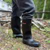 Showave Men's Rain Boots with Reinforced Steel Shank Waterproof Rubber Boots Durable Concrete Boot Outdoor Work Boots
