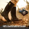 Rubber Boots for Men Multi-Season, Waterproof Rain Boots with Steel Shank, 6mm Neoprene Sturdy Rubber Outdoor Hunting Boots