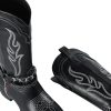Cowboy Boots for Women with Chain, Pointy Toe Chunky Heel Women's Riding Boots with Embroidered, Pull on Style Western Boots,