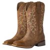 Women's Extra Wide Calf Cowboy Boots Square Toe – Pull-On Western Boots for Thick Calves, Stretch Comfort & Removable Insole,
