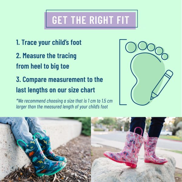 Kids Rain Boots – 100% Waterproof with Slip-Resistant Tread & Easy Pull Handles