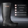 Showave Men's Rain Boots with Reinforced Steel Shank Waterproof Rubber Boots Durable Concrete Boot Outdoor Work Boots