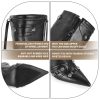 Women's Stiletto Black Knee High Boots Sexy Pointed Toe Boot Fashion Trendy High Heel Boots Zipper
